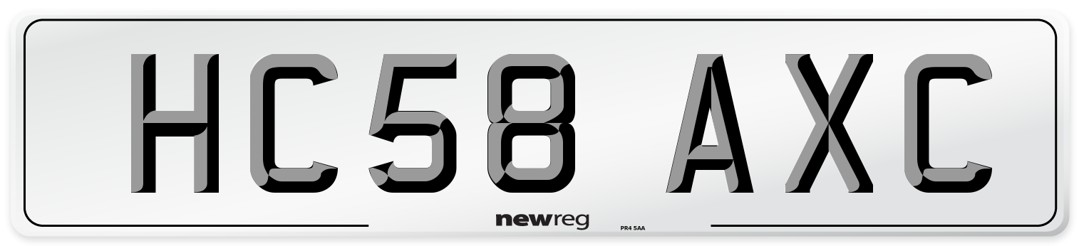 HC58 AXC Number Plate from New Reg